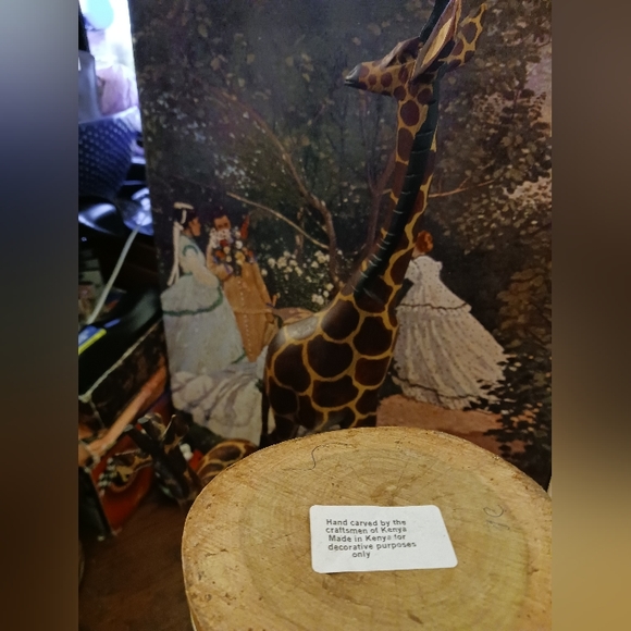 🪵Family Of Giraffe(4)Wood Sculpture  African Art Hand Carved Made In Kenya🇰🇪 - Picture 11 of 16